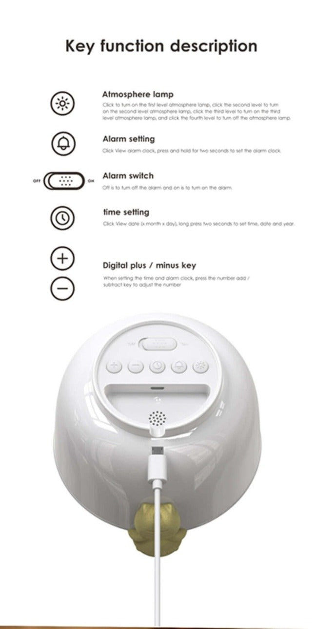 Teacup Cat LED Light Clock