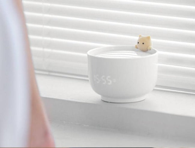 Teacup Cat LED Light Clock