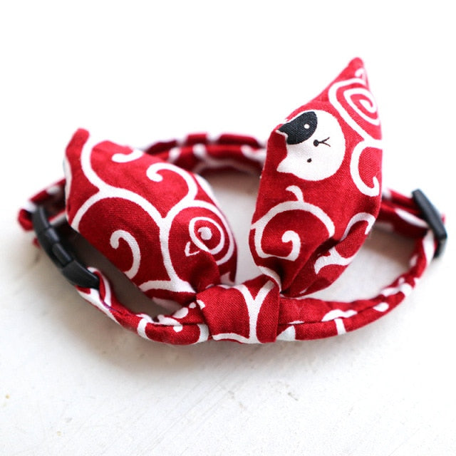 Designer Cat Collar Personalized Maya Pattern Bow Pet Collar Adjustable  Nylon Diy Bohemian Pet Collar With Metal Hardwares - Cat Collars & Leads -  AliExpress