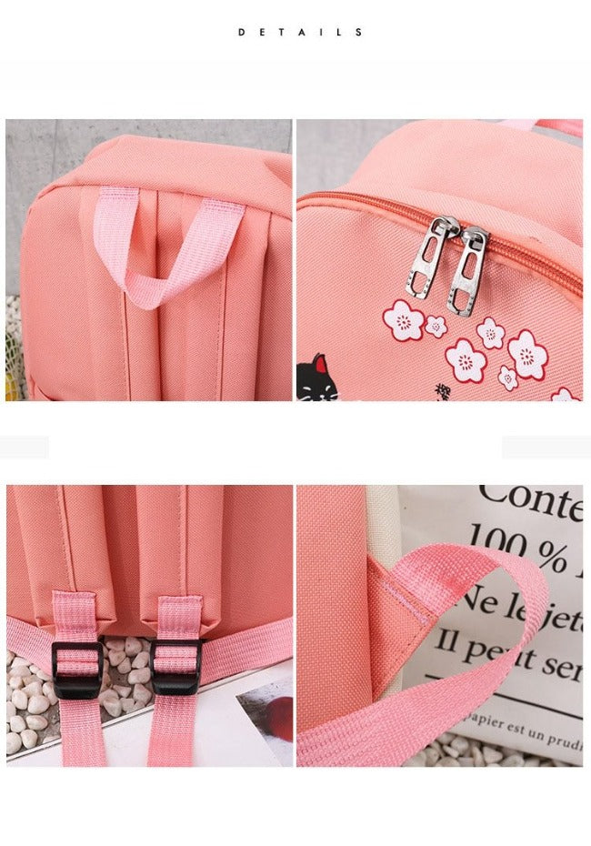 Sakura Cat Backpack Set