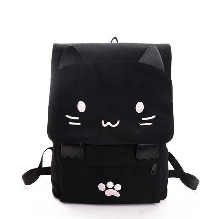 Cute Cat Canvas Backpack