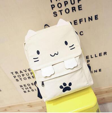 Cute Cat Canvas Backpack