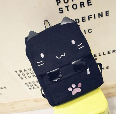 Cute Cat Canvas Backpack