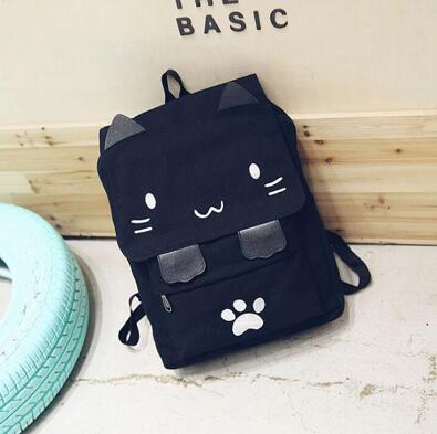Cute Cat Canvas Backpack