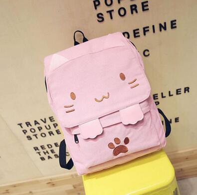 Cute Cat Canvas Backpack