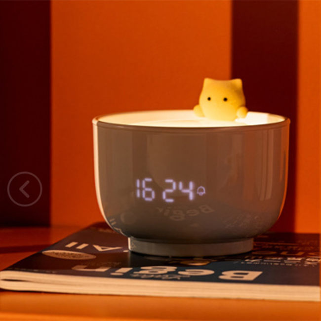 Teacup Cat LED Light Clock