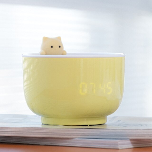 Teacup Cat LED Light Clock