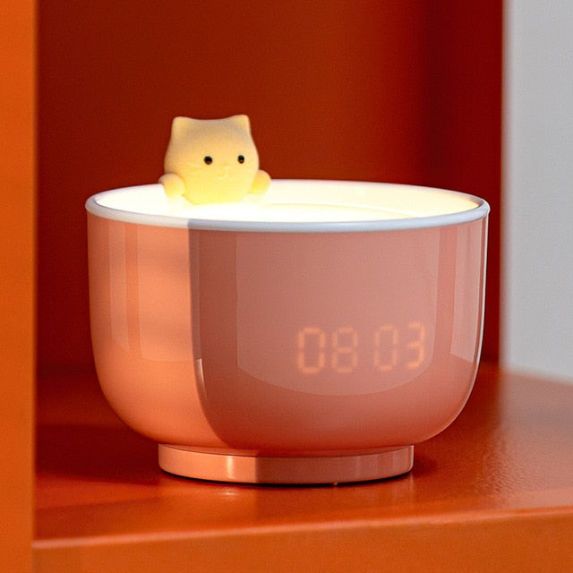 Teacup Cat LED Light Clock
