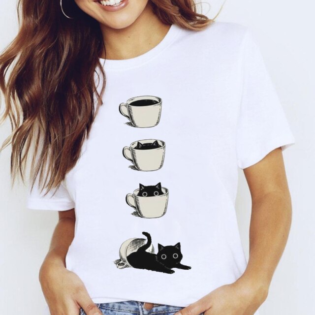 Funny Graphic Cat Tee