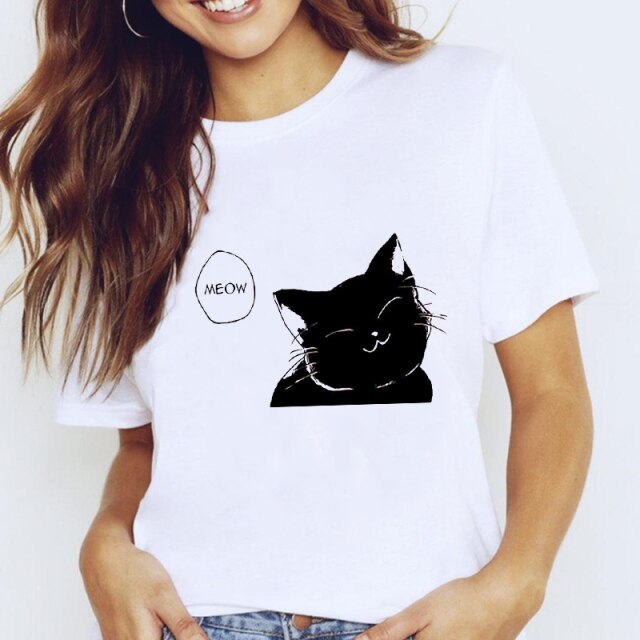 Funny Graphic Cat Tee