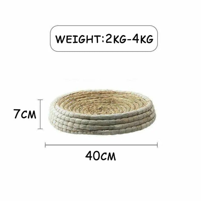 Handmade Straw Cat Bed