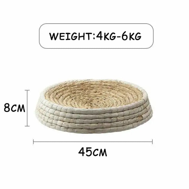 Handmade Straw Cat Bed