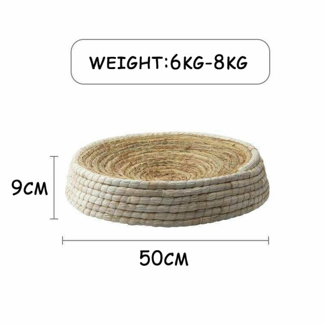 Handmade Straw Cat Bed